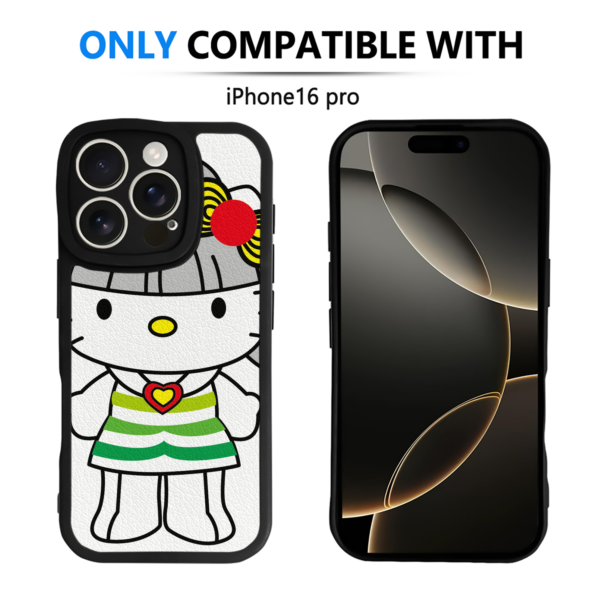 （画像用） Hello Kitty ハローキティ 【iPhone 16シリーズ対応】シリコンスマホケース（レザー調） 材質：シリコン